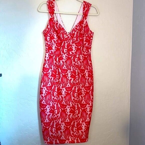 ASOS red lace midi dress - Picture 1 of 8